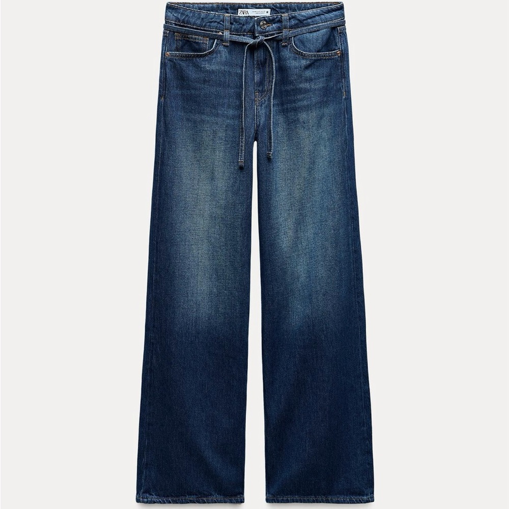 Z1985 Zara High Rose Wide Leg Jeans with Belt